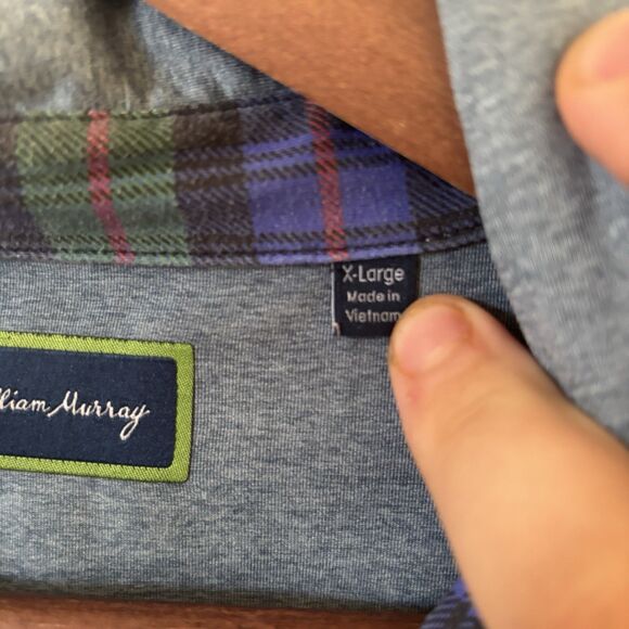 William Murray Mens Golf Polo XL Blue Performance Shirt Stretch Light Outdoors - Picture 7 of 13